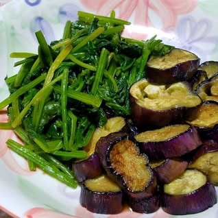 なすとほうれん草の煮浸し